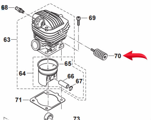 Dolmar  Ps-630, 6400, 7300, 7310, 7900, 7910, Makita Dcs6401, Dcs7301, Dcs7901, Dcs642120 Chainsaw Buffer Mount Spring 181114401, 038114152 New Oem