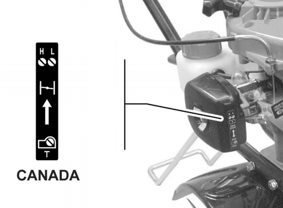 Echo ES-210, 211, PB-200, 201, TC-210, 210i Shindaiwa EB212 Choke Label for Canada Models New Oem 89012105360