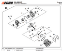 Echo Cs 2511T, 2511P, 2511TN, 2511PN Engine Short Block New Oem Sb1120-2