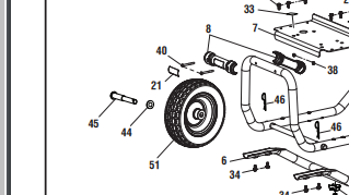 Echo PW-3200, PW-3600 Wheel (Fig 51) New Oem YH478000050