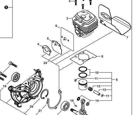 Echo SRM-3020, Shindaiwa T302 Crankcase Gasket (Fig 21) New Oem V102000310