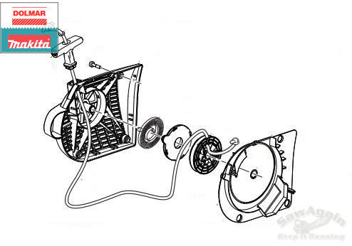 Dolmar Pc-7414, Pc-7412,  Pc 8216 Starter Assembly Red New Oem 395160100