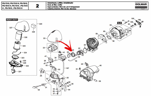 Dolmar  Ps-630, 6400, 7300, 7310, 7900, 7910, Makita Dcs 6400, 7300, 7900, Carburetor Manifold Flange New Oem 038171042, Replaces 038171041