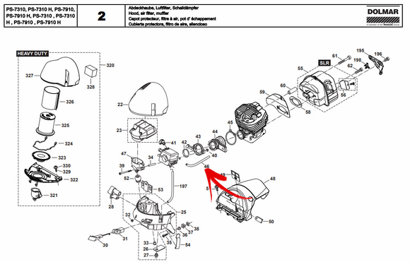 Dolmar  Ps-630, 6400, 7300, 7310, 7900, 7910, Makita Ea7300, Ea7900 Impulse Line 965452382 New Oem