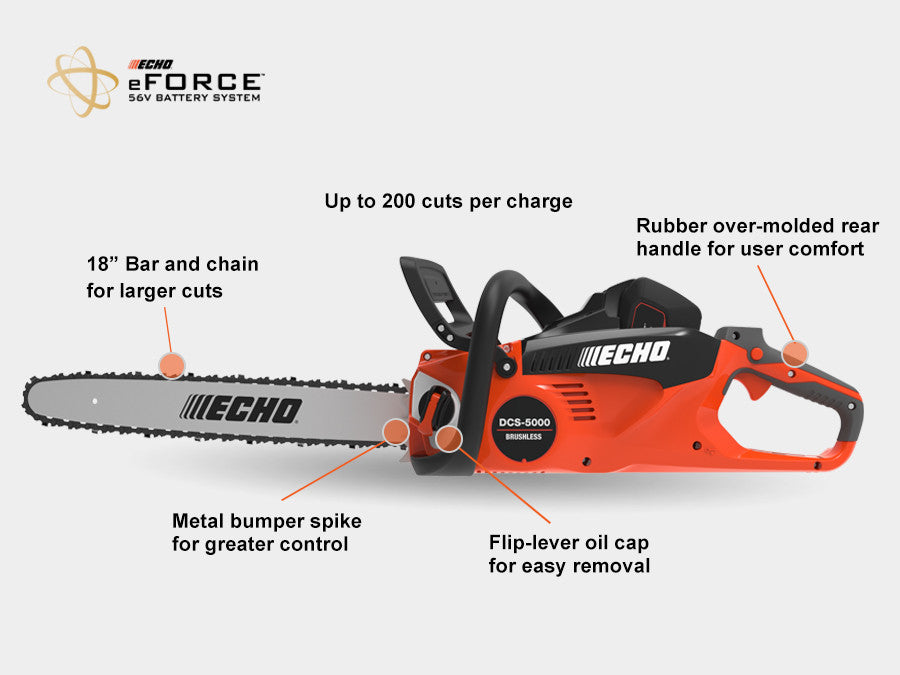 Echo DCS-5000 18" Chainsaw With 5AH Battery & Charger