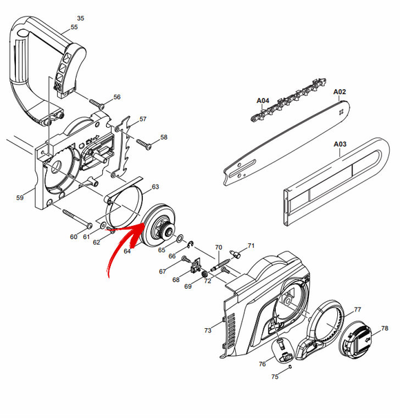 Makita  Uc3551A, Uc4051A, Dolmar Es-174 Electric Chainsaw Clutch Drum Spur Sprocket 1238866