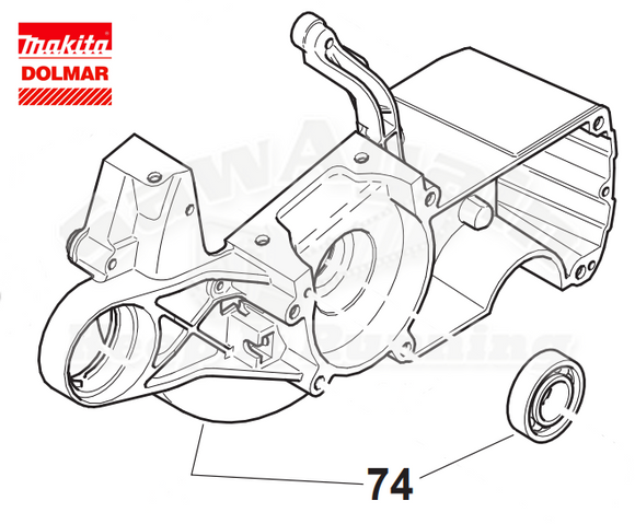 Dolmar Ps- 630, 6400, 7300, 7310, 7900, 7910, Makita Dcs 6401, 6421, 7301, 7901, Ea 7900 Crank Case Flywheel / Mag Side New Oem 038111160