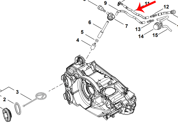 Echo CS-2511T, Fuel Pipe, New Oem V471005230