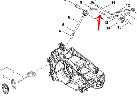Echo CS-2511T, Fuel Pipe 3x5x115, New Oem V471003660