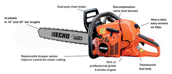 Echo Cs-590 Timber Wolf Chainsaw with Extra Chain