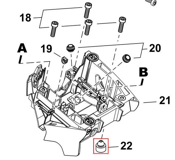 Echo CS-550P, 590, 600P, 620P, 620PW, 7310P, 7310PW, Shindaiwa 591, 600sx Cushion (Fig. 22) New Oem V420003800