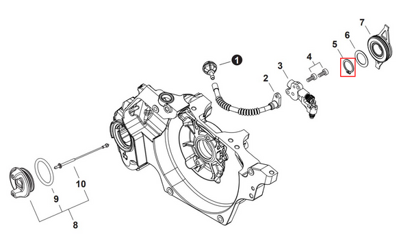 Echo CS-550P, 590, 600, 600P, 620P, 620PW, SRM 400, 7310P, 7310PW, PPT-2620, Shindaiwa 591, 600sx Retaining Ring (Fig. 5) New Oem 90070100015