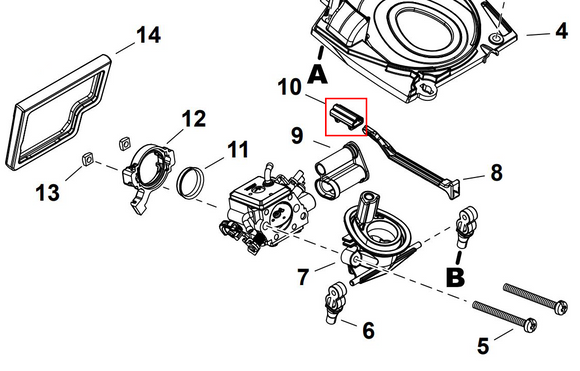 Echo CS-7310P, 7310PW Choke Grommet (Fig. 10) New Oem V130000190