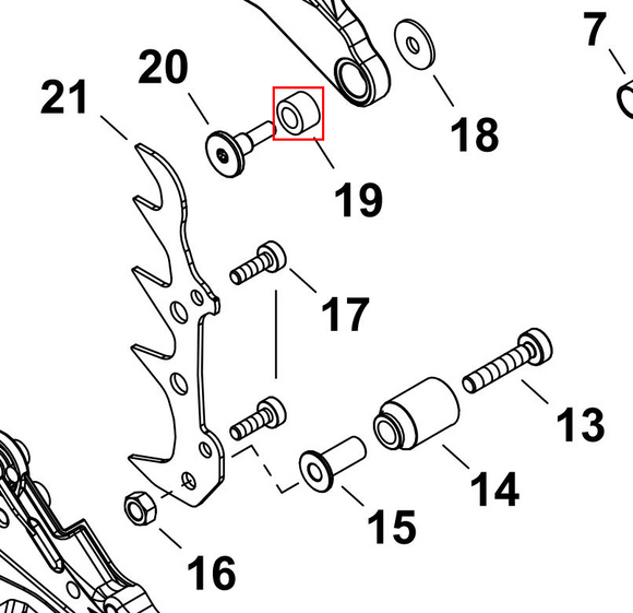 Echo CS-490, 4910, 500P, 501P, 7310P, 7310PW, Shindaiwa 491s, 492 Collar (Fig. 19) New Oem J211000430