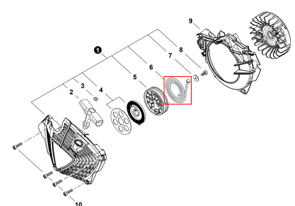 Echo CS-7310P, 7310PW Rope (Fig. 6) New Oem A509000510