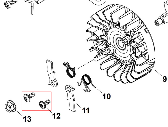 Echo CS-2511P, 2511T, 2511TN, 2511PN, 3510, 4510, 7310P, 7310PW Bolt 5 (Fig. 12) New Oem V203002250