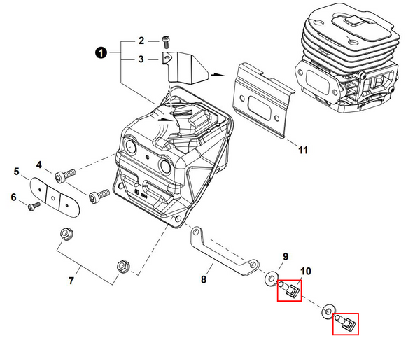 Echo CS - 7310P, 7310PW Bolt 6 (Figure 10) New Oem V204001880