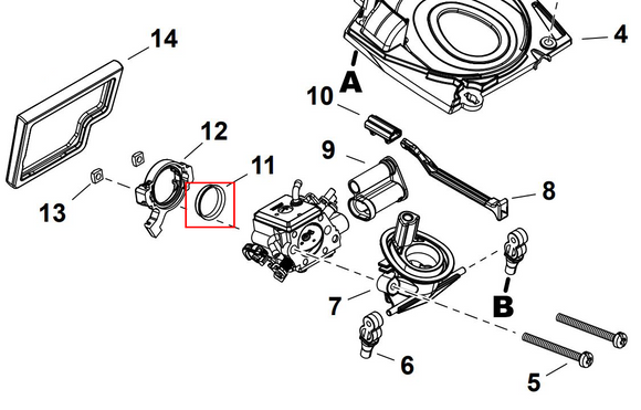 Echo CS-7310P, 7310PW Collar 20 (Fig. 11) New Oem V361000580
