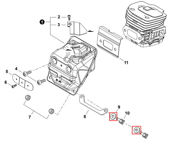 Echo CS-7310P, 7310PW Washer 6 (Fig. 9) New Oem V304000540