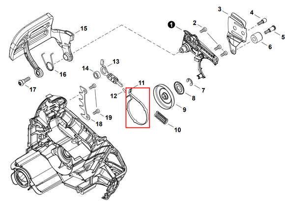 Echo DCS-2500T, DCS-2500TN Battery Chainsaw Band, Brake (Fig. 11) New Oem C328000361