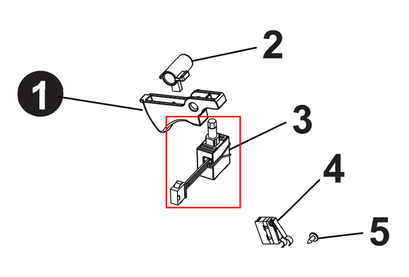 Echo DCS-5000 eForce Battery Chainsaw Speed-Control Switch (Fig. 3) New Oem YH321000260