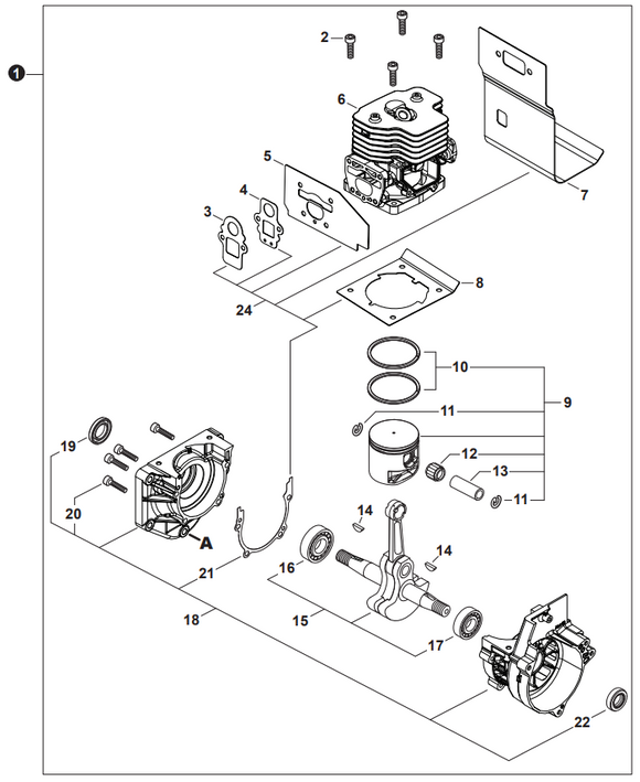 Echo PB-8010H, PB-8010T, PB-9010H, PB-9010T Shindaiwa EB-810, EB-810RT, EB-910, EB-910RT Short Block, New OEM SB1129, SB1127, Replaces SB1125