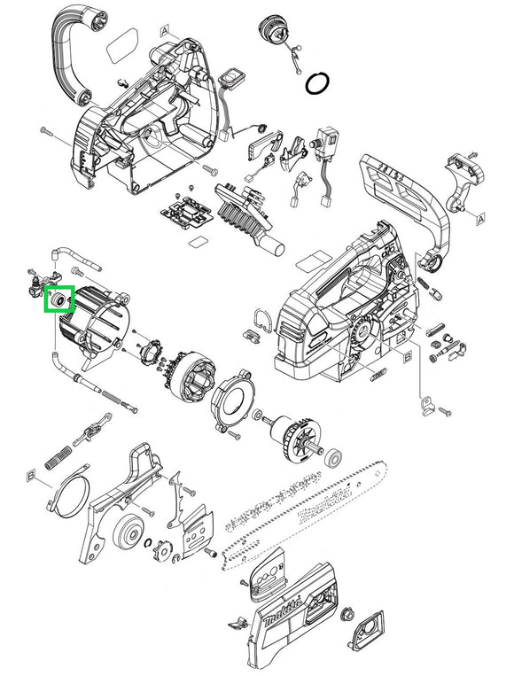 Makita GCU01, GCU02, GCU03, XCU14 40V max XGT Cordless Top Handle Chainsaw, Worm Gear New OEM 226884-0