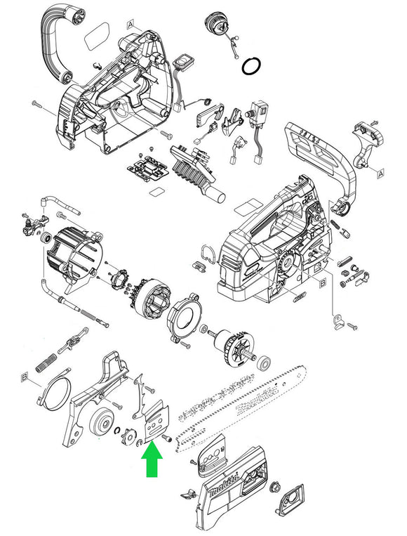 Makita GCU01, GCU02, GCU03 40V max XGT Cordless Top Handle Chainsaw, Guide Plate New OEM 347533-7
