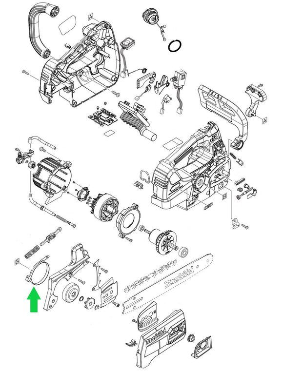Makita GCU01, GCU02, GCU03 40V max XGT Cordless Top Handle Chainsaw, Brake Band New OEM 347864-4