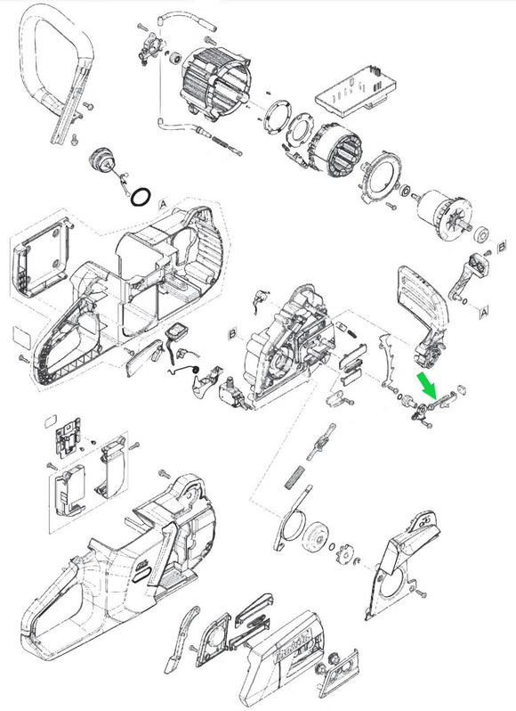 Makita GCU04 40V max XGT Cordless Chainsaw, Helical Gear New OEM 227743-1