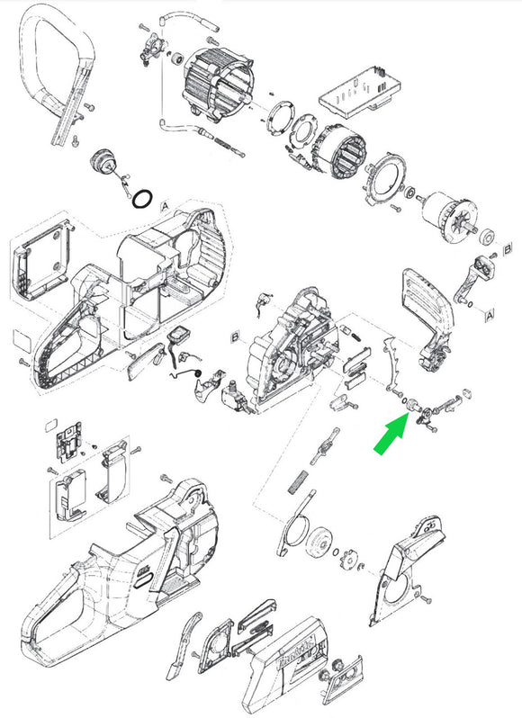 Makita GCU04 40V max XGT Cordless Chainsaw, Helical Gear New OEM 227744-9