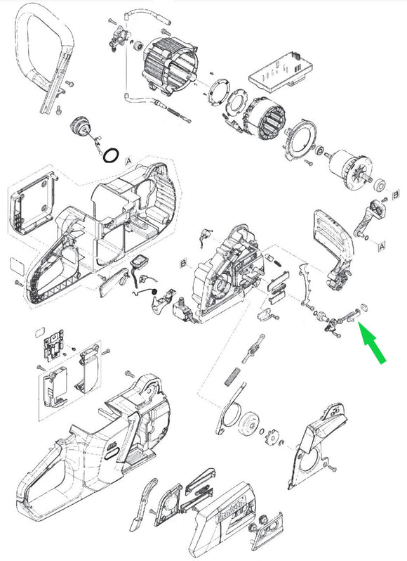 Makita GCU04 40V max XGT Cordless Chainsaw, Chain Tension Slide New OEM 347923-4
