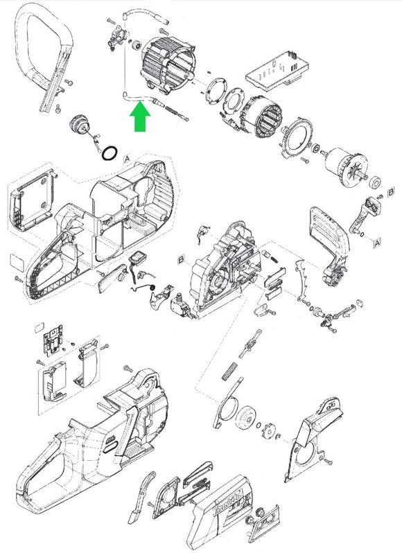 Makita GCU04, GCU05, GCU06 40V max XGT Cordless Chainsaw Oil Tube 3-108, New OEM 422836-1
