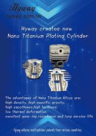 Hyway Titanium 52Mm Big Bore Pop-Up Base Plus Top End Rebuild Kit, Cylinder,  Piston Rings Assembly Fits Husqvarna 362 365 371 372 Xp Jonsered  2071 2171 503 62 6472