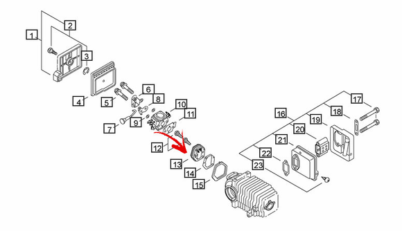 Echo Cs-300, Cs-301, Cs-305, Cs-306, Cs-341, Cs-3000, Cs-3400, Cs-34500  Insulator New Oem P021000010