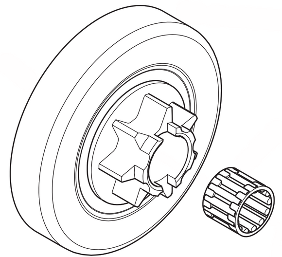 Oregon .325 X7 Tooth Clutch Drum with bearing fits Jonsered CS-2141, 2145, 2245, 2250, 250S Husqvarna 445, 445E, 450, New, 108308X and 11893, Replaces 578097901