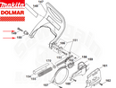 Dolmar Ps- 6400, 7300, 7310, 7900, 7910, Makita  Dcs 6401, Dcs 6421, Dcs 7301, Dcs 7901, Ea7300, Ea7900 Chainbrake Handguard Bushing And Screw New Oem 038213160, 266960-8-2