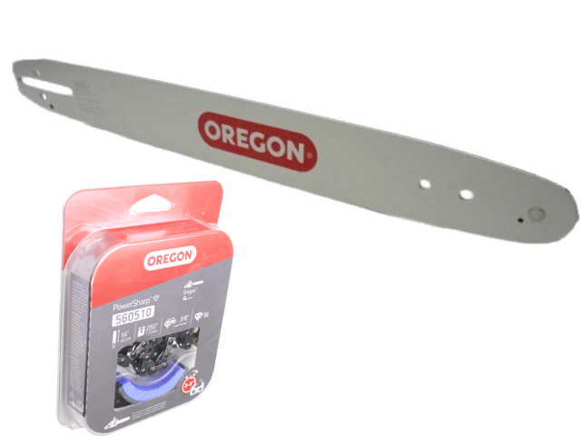 16" .050, 3/8 56DL Oregon Chainsaw Bar and Chain, Fits Oregon CS300 Battery Chainsaw ,  PN 560510 and 160SDEA041