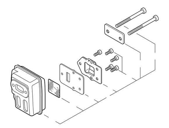 Echo SRM-2320T, Shindaiwa T235 Muffler Assembly New OEM P021036111