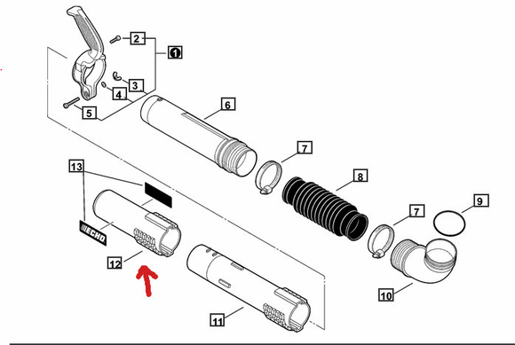 Echo Pb-770H, Pb-770T, Pb-760 Backpack Blower Tube Nozzle New Oem E165000280