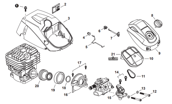 Echo CS-490, CS-4910, CS-500P, CS-501P, Shindaiwa 491s, 492 Choke Grommet, (Fig No. 6) New Oem V130000131
