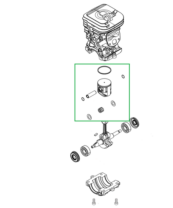 Echo CS-4920, Shindaiwa 493 Piston Kit New OEM P100012500