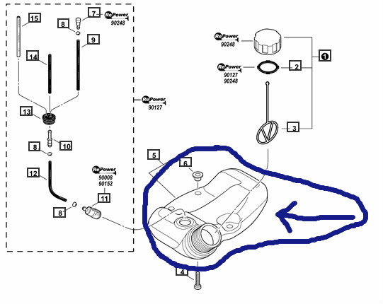 Echo Srm-225, Pas-225, Gt-225, Shc-225 Trimmer Fuel Gas Tank New Oem A350002270