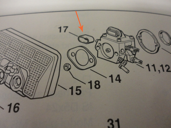 Stihl 029, 310, 390, 044, 046, 064, 066, Ms 440, 460, 660 Carburetor To Air Filter Bushing 11241219100 New Oem