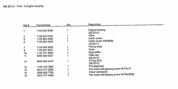 Stihl Ms251, Ms231 Crank Case Engine Housing Assy, New Oem 11430203023