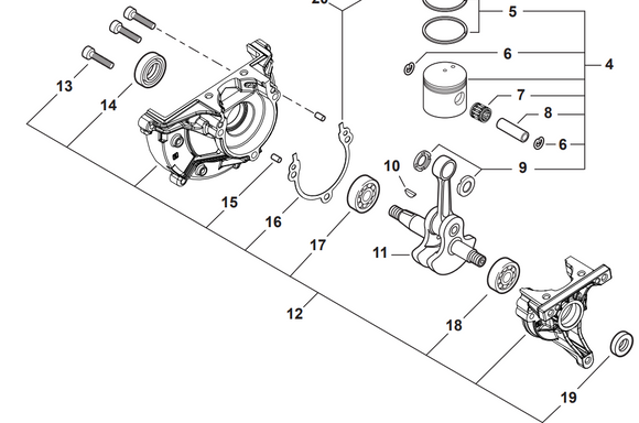 Echo PB-2620, Shindaiwa EB262 Crankcase Assembly (Fig 12) New OEM P021052790