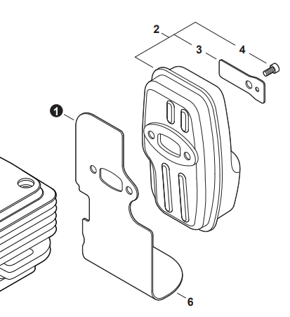 Echo PB-2520, 2620, Shindaiwa EB252, 262 Exhaust Heat Shield (Fig 1) New OEM V104002350
