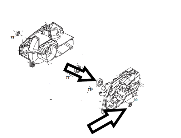 Dolmar Ps-5105, 460, 500, 4600, 5000, 510, 5100 Makita  Ea5000 Combination Ball Bearing, includes seal 962900065  New Oem 960123159