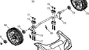Makita XML03 Cordless Lawnmower Front Axle (Fig 173) New OEM 671001786-2