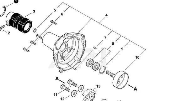 Echo PAS-280, PE-280, PPF-280, SRM-280 Shindaiwa BRD-280 Fan Cover Assembly (Fig 4) New Oem P021046390